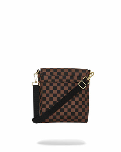 EXTERIOR GOLD ZIP POCKET SHARKS IN PARIS MESSENGER SLING BAG
