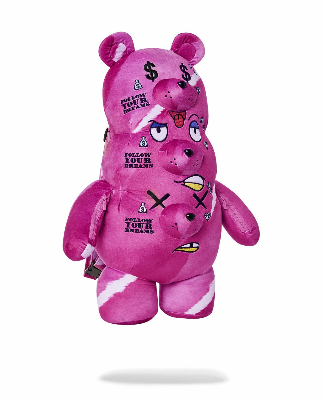 THE 3 HEADED BEAR PLUSH TEDDYBEAR BACKPACK