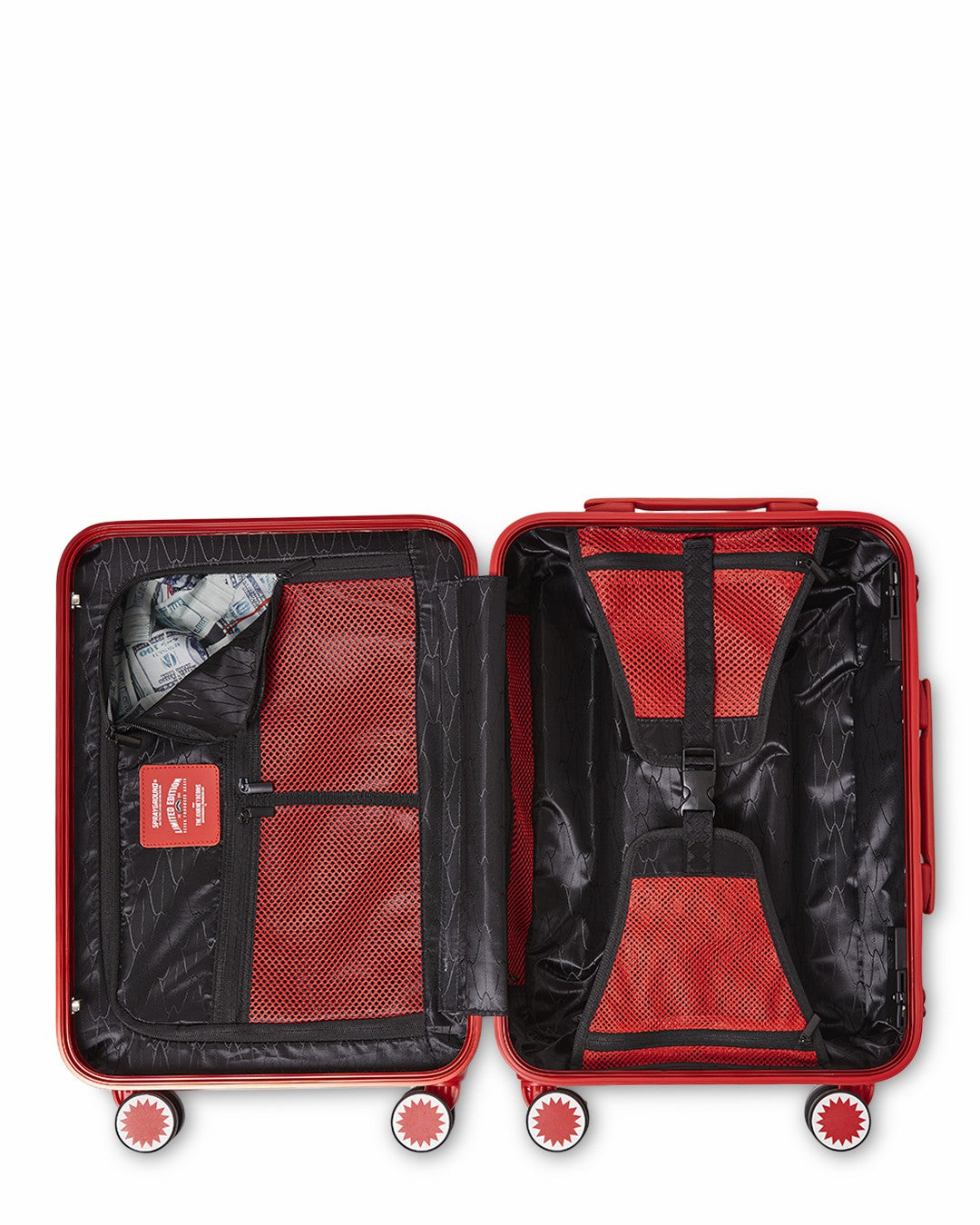 MOLDED SHARKITECTURE RED HARDSHELL CARRY-ON LUGGAGE