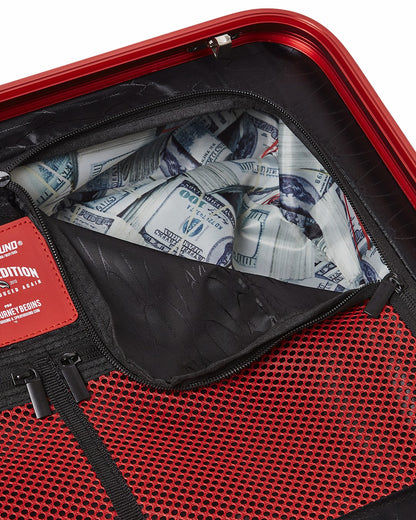 MOLDED SHARKITECTURE RED HARDSHELL CARRY-ON LUGGAGE