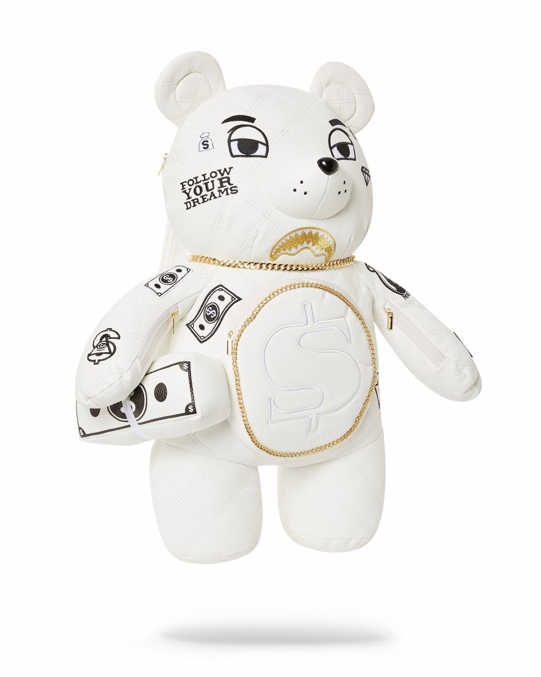 RIVIERA LE BLANC GOLD CHAIN MONEYBEAR TEDDYBEAR BACKPACK