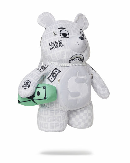 SPLIT THE CHECK (PEARL) MONEYBEAR TEDDYBEAR BACKPACK