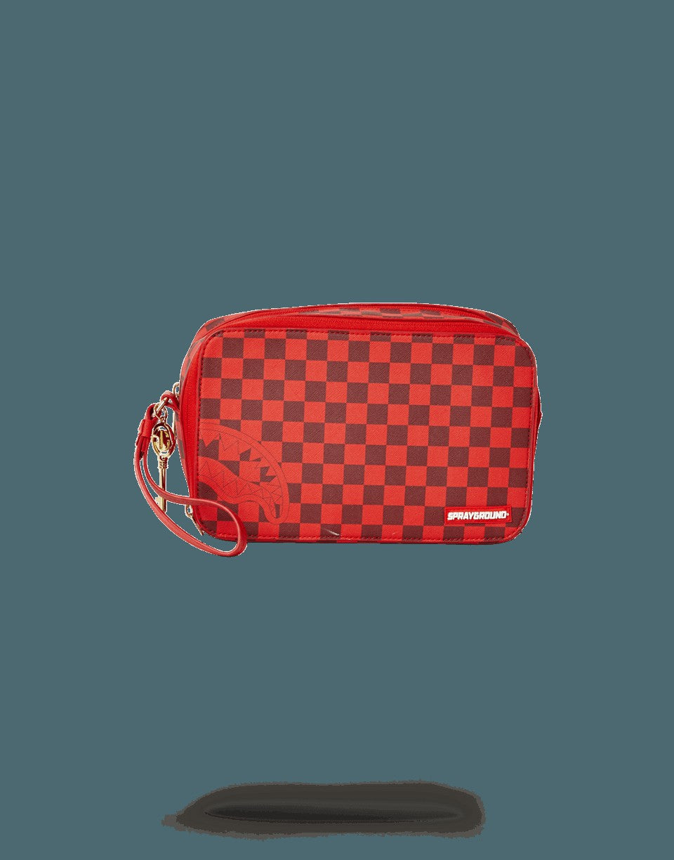 SHARKS IN PARIS RED TOILETRY AKA MONEY BAGS