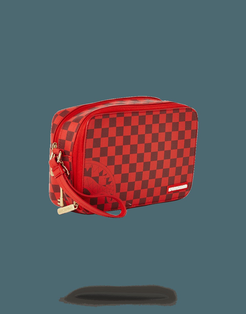 SHARKS IN PARIS RED TOILETRY AKA MONEY BAGS