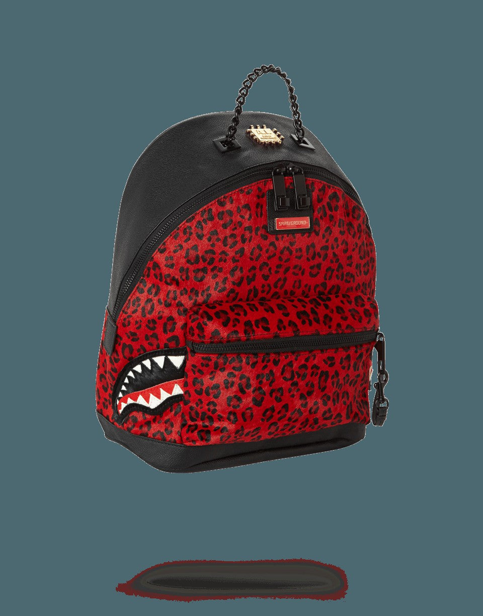 6-STRAP RED LEOPARD EMPRESS (PONY HAIR)