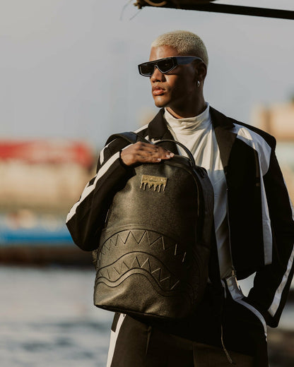 GOLD BRICK DRIP BLACK BACKPACK