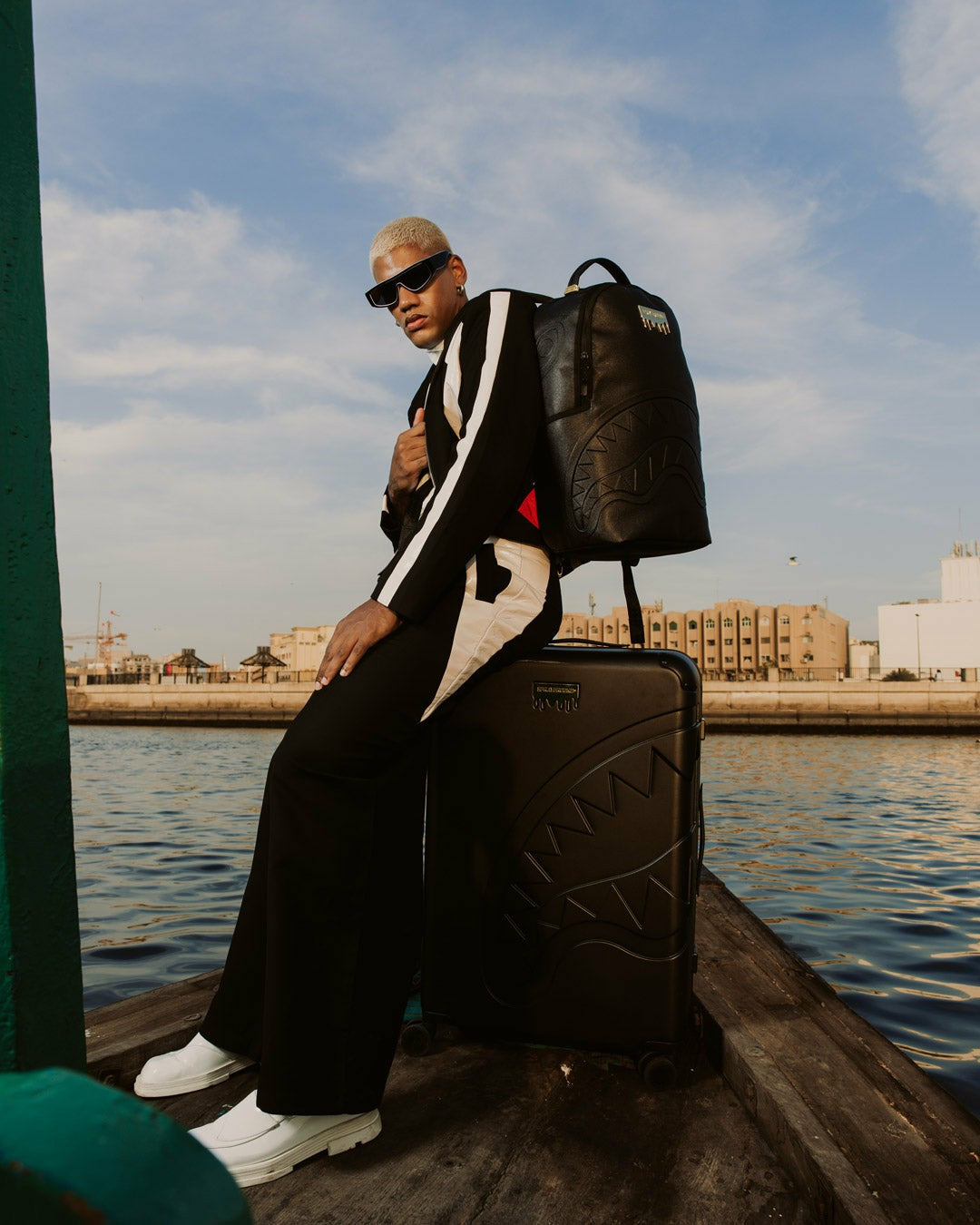 GOLD BRICK DRIP BLACK BACKPACK