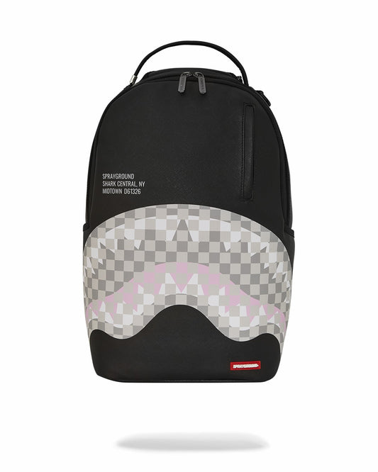 SHARK CENTRAL CREAM BLACK CHECK BACKPACK