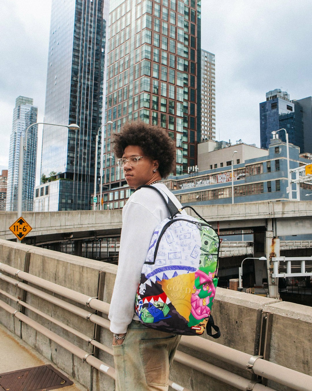 MEAN MONEY COLLAGE BACKPACK