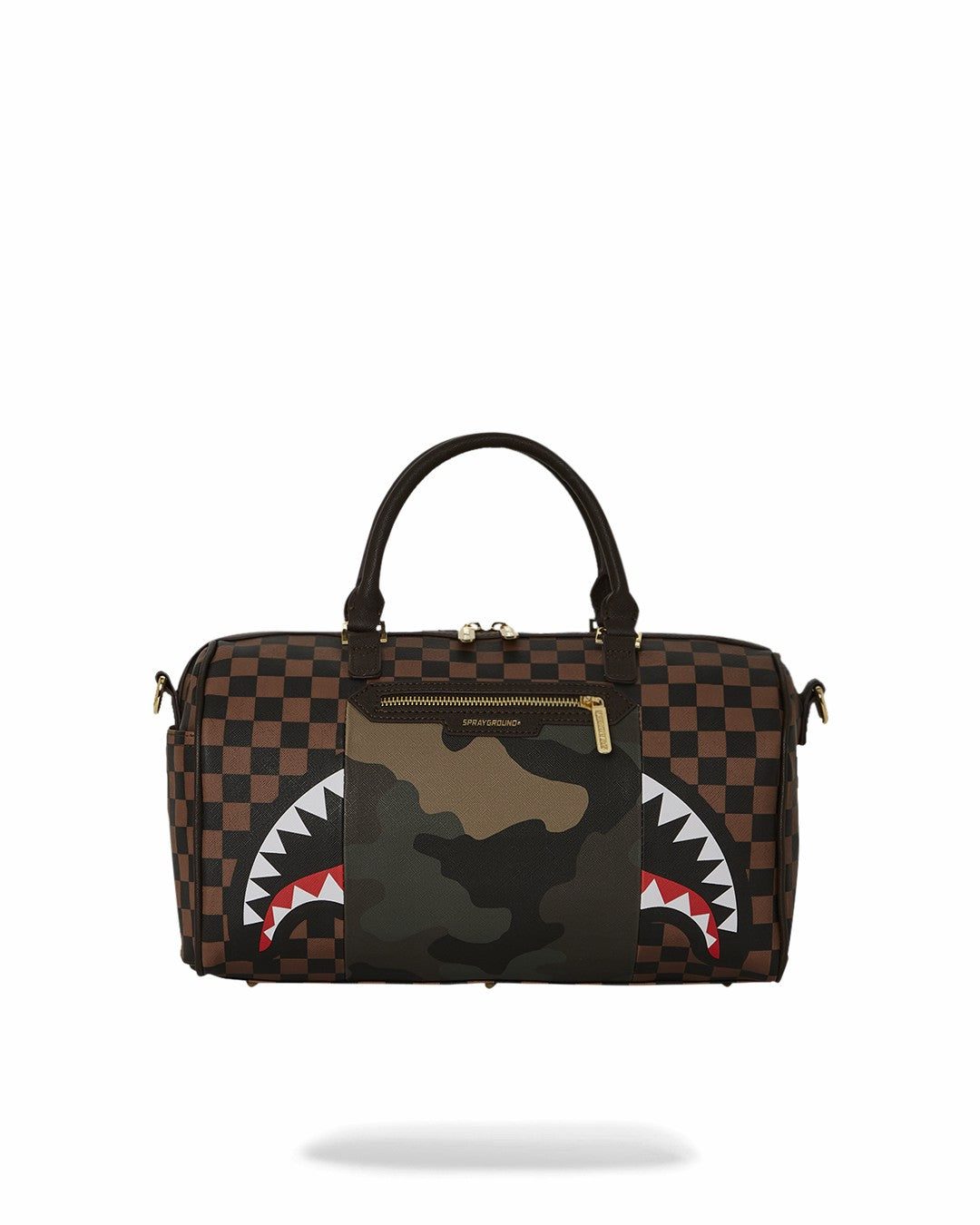 EXTERIOR GOLD ZIP POCKET SHARKS IN PARIS MINI DUFFLE