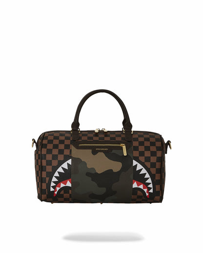 EXTERIOR GOLD ZIP POCKET SHARKS IN PARIS MINI DUFFLE