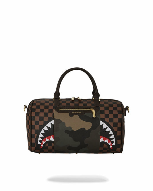 EXTERIOR GOLD ZIP POCKET SHARKS IN PARIS MINI DUFFLE