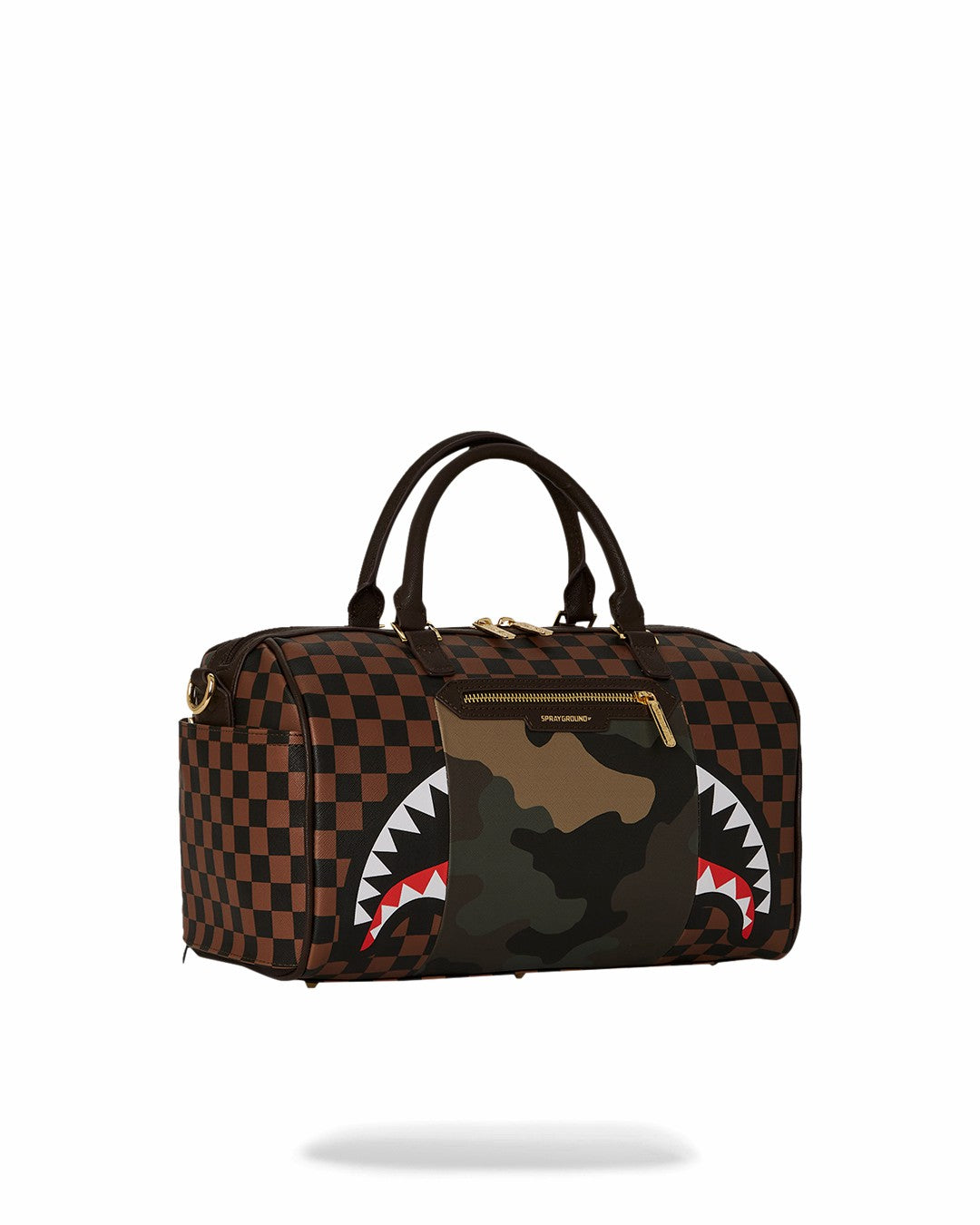 EXTERIOR GOLD ZIP POCKET SHARKS IN PARIS MINI DUFFLE