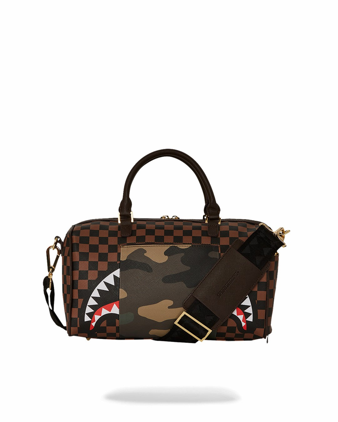EXTERIOR GOLD ZIP POCKET SHARKS IN PARIS MINI DUFFLE