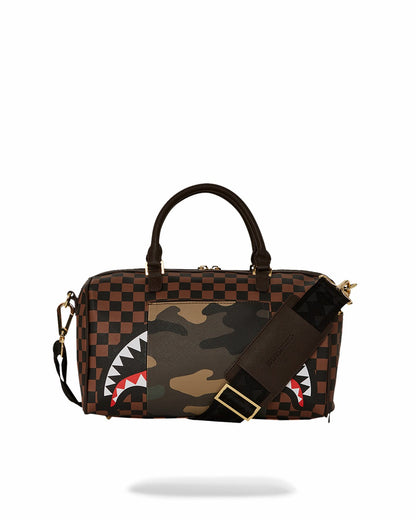 EXTERIOR GOLD ZIP POCKET SHARKS IN PARIS MINI DUFFLE
