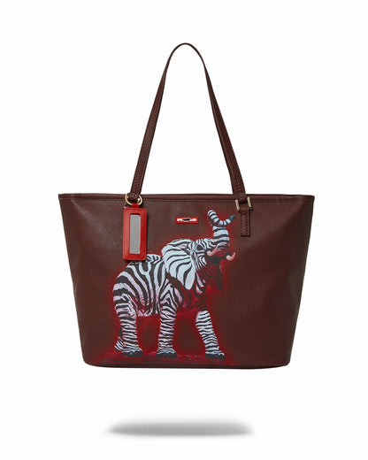 ZEBRA ELEPHANT RON ENGLISH COLLAB TOTE