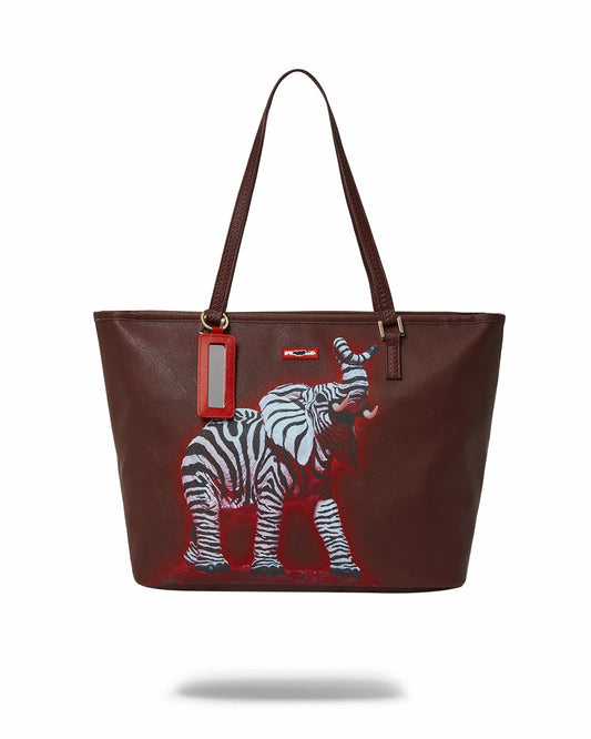 ZEBRA ELEPHANT RON ENGLISH COLLAB TOTE