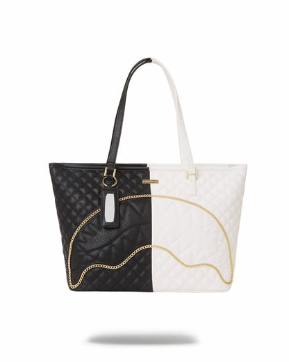 LEVELED UP SPLIT QUILT SHARK TOTE
