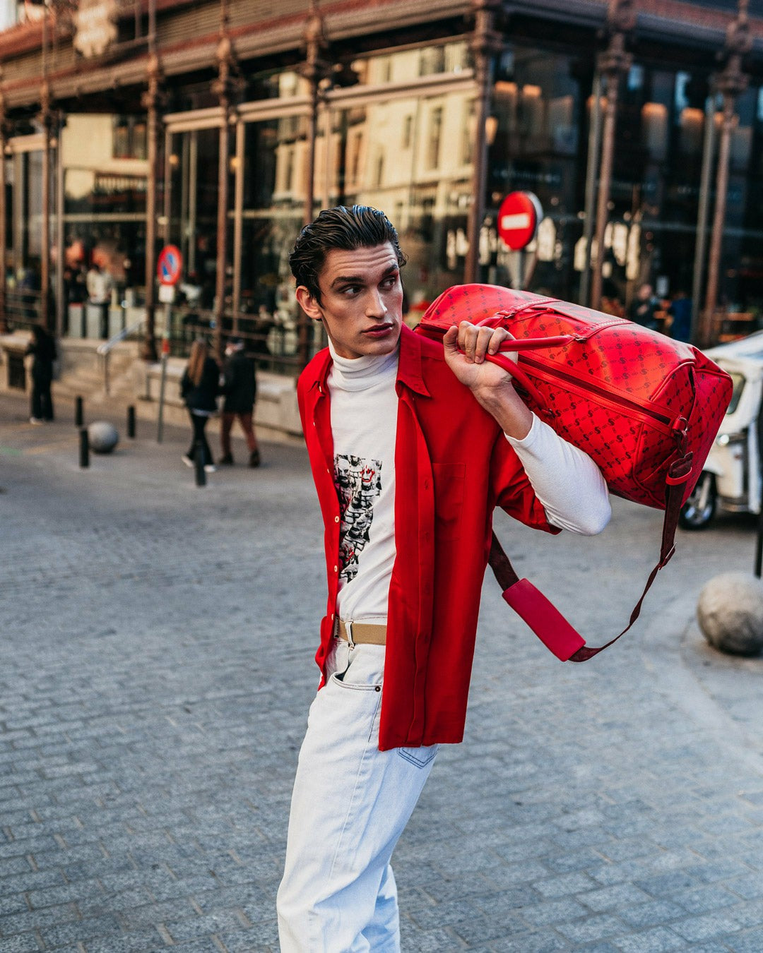 MONEY PATTERN BRICK DUFFLE