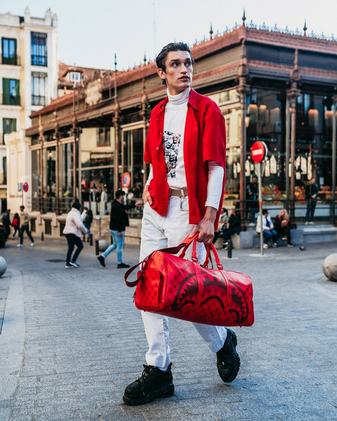 MONEY PATTERN BRICK DUFFLE