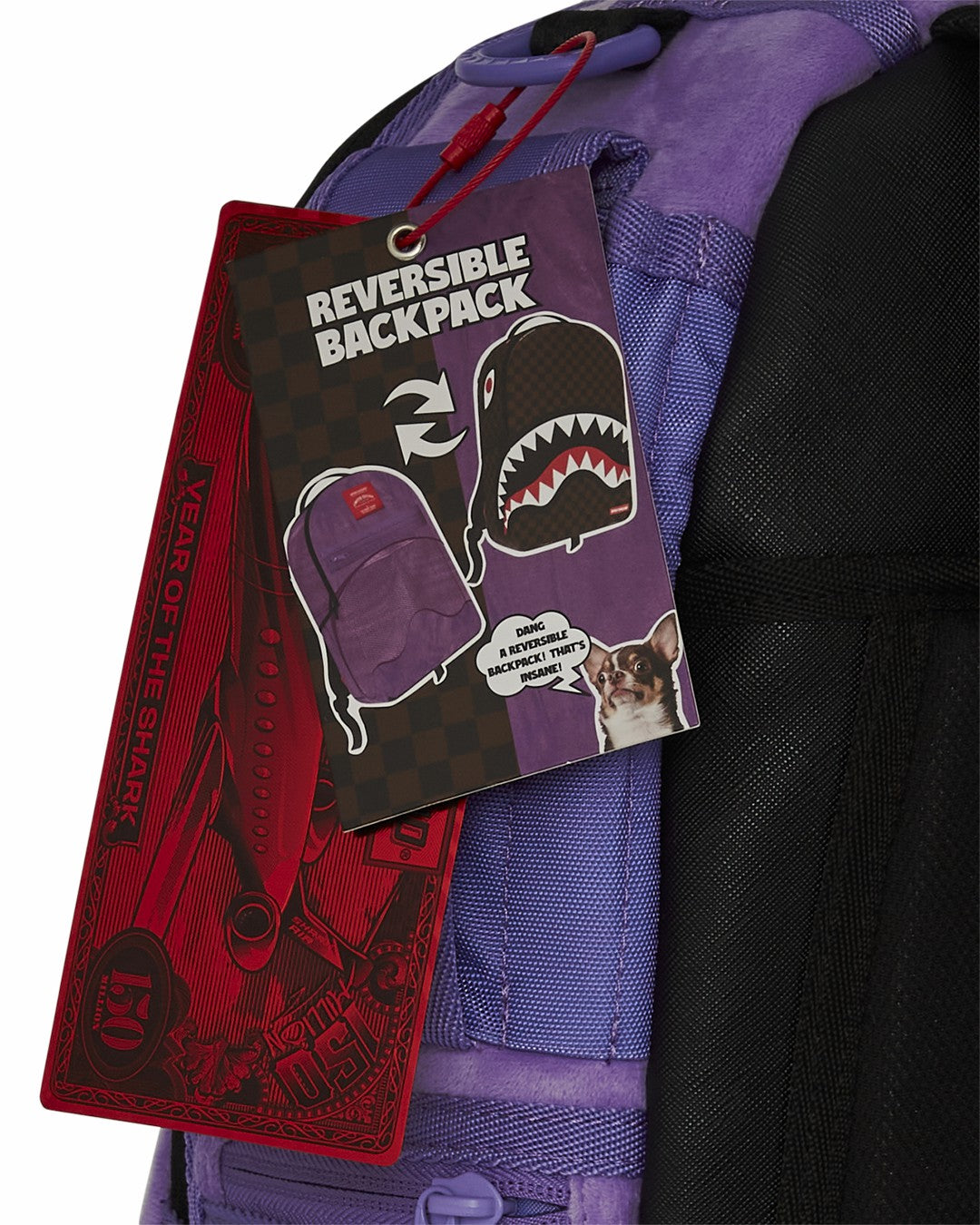 NOOO WAY!!! A REVERSIBLE BACKPACK - PURPLE VELOUR TO OG SHARKS IN PARI