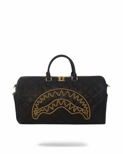 NOIR QUILT GOLD CHAIN SHARK DUFFLE