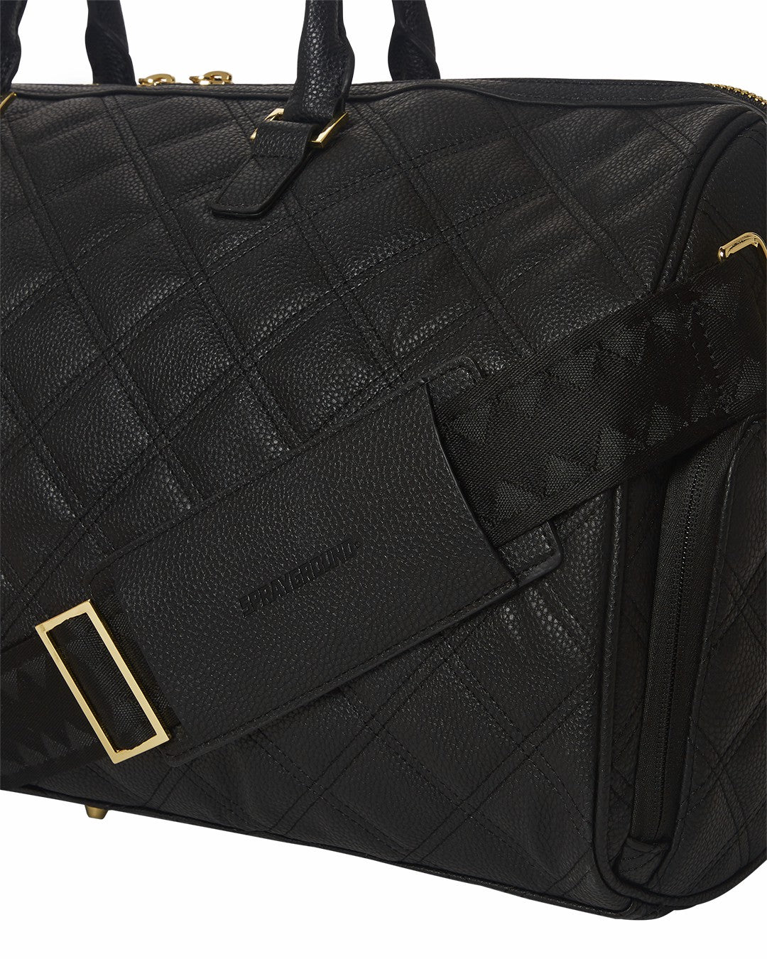 NOIR QUILT GOLD CHAIN SHARK DUFFLE