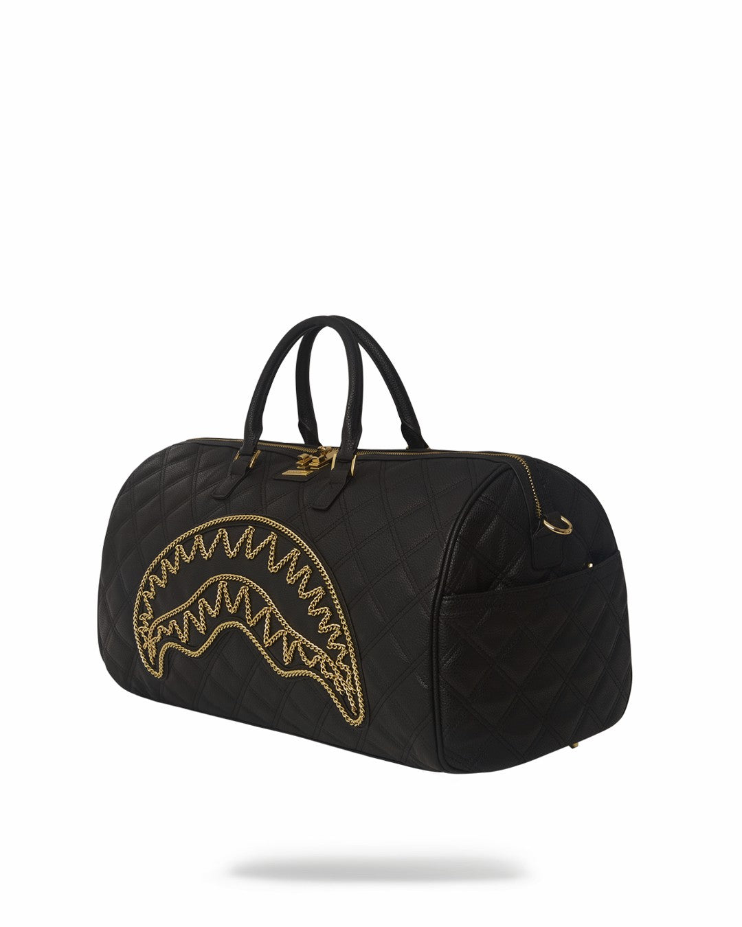 NOIR QUILT GOLD CHAIN SHARK DUFFLE
