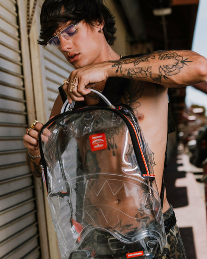100% CLEAR BACKPACK SHARK