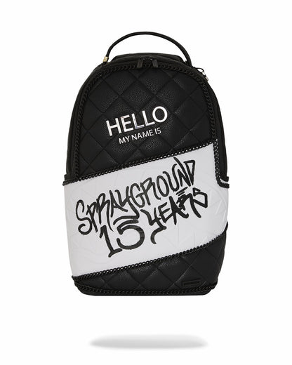 HELLO MY NAME IS 15 YEARS QUILTED BACKPACK (SUPER RARE)