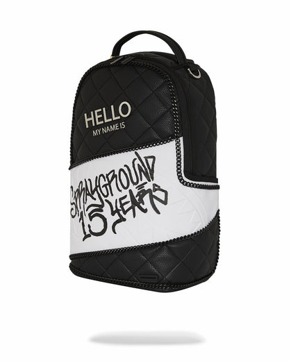 HELLO MY NAME IS 15 YEARS QUILTED BACKPACK (SUPER RARE)