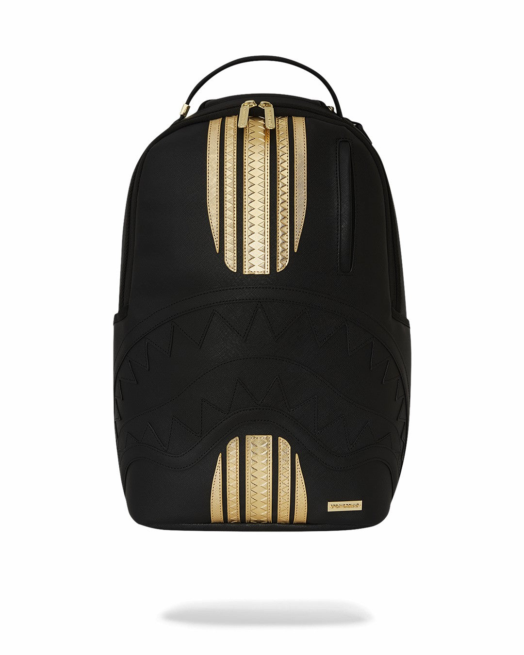 GOLD AND BLACK RACING STRIPES BACKPACK