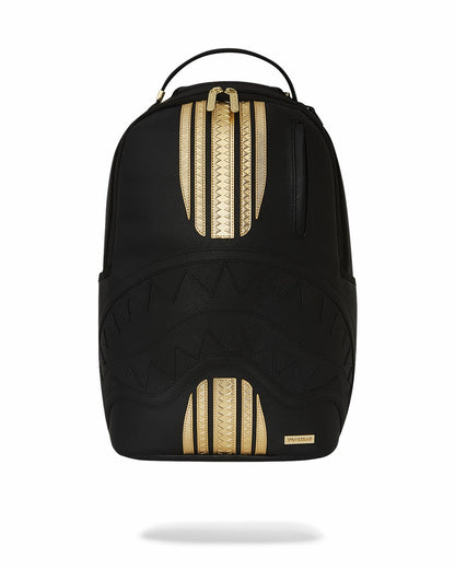 GOLD AND BLACK RACING STRIPES BACKPACK