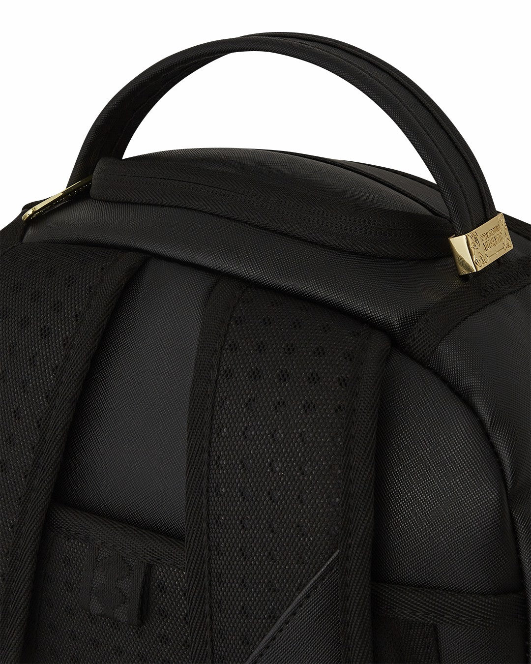 GOLD AND BLACK RACING STRIPES BACKPACK