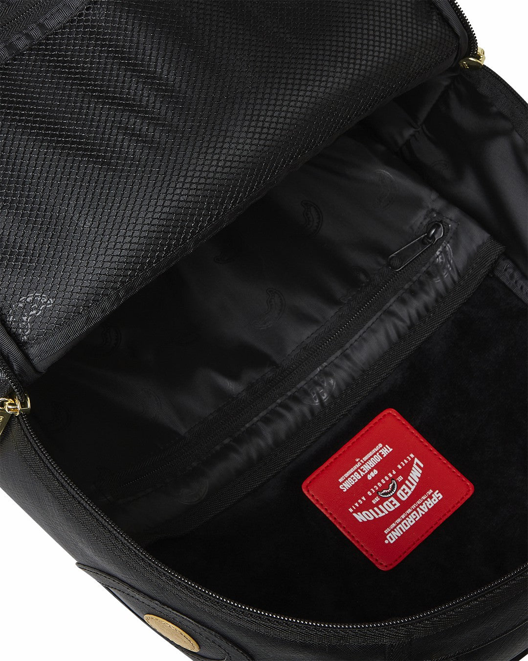 GOLD AND BLACK RACING STRIPES BACKPACK