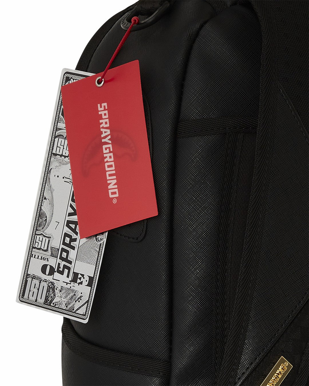 GOLD AND BLACK RACING STRIPES BACKPACK