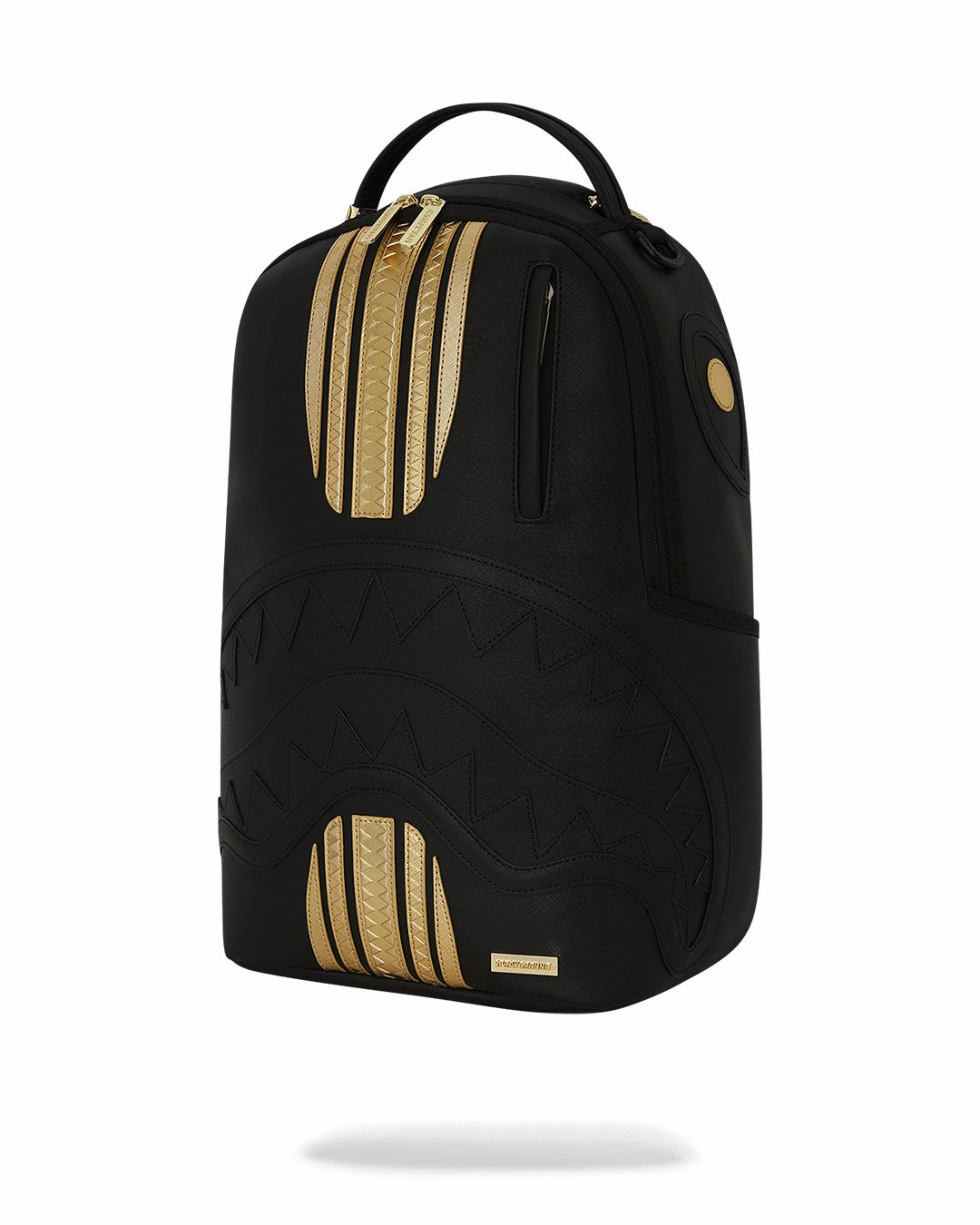 GOLD AND BLACK RACING STRIPES BACKPACK