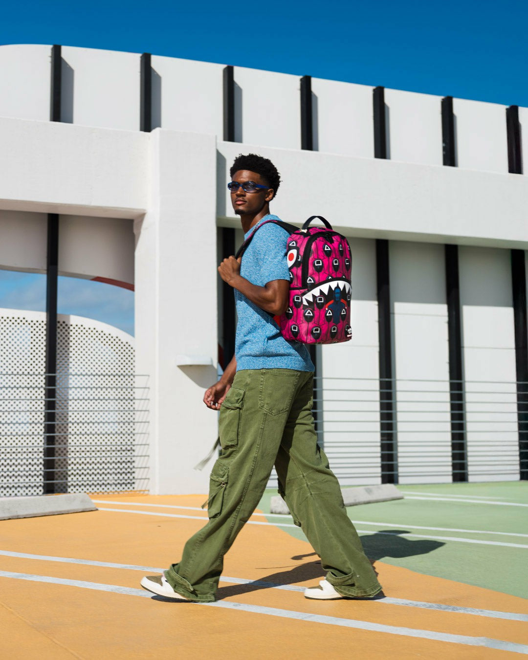 SQUID GAME COLLAB FRONT MAN & PINK GUARD SHARKS BACKPACK