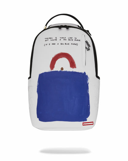 KEITH HARING BIG BLUE PURSE ART BACKPACK