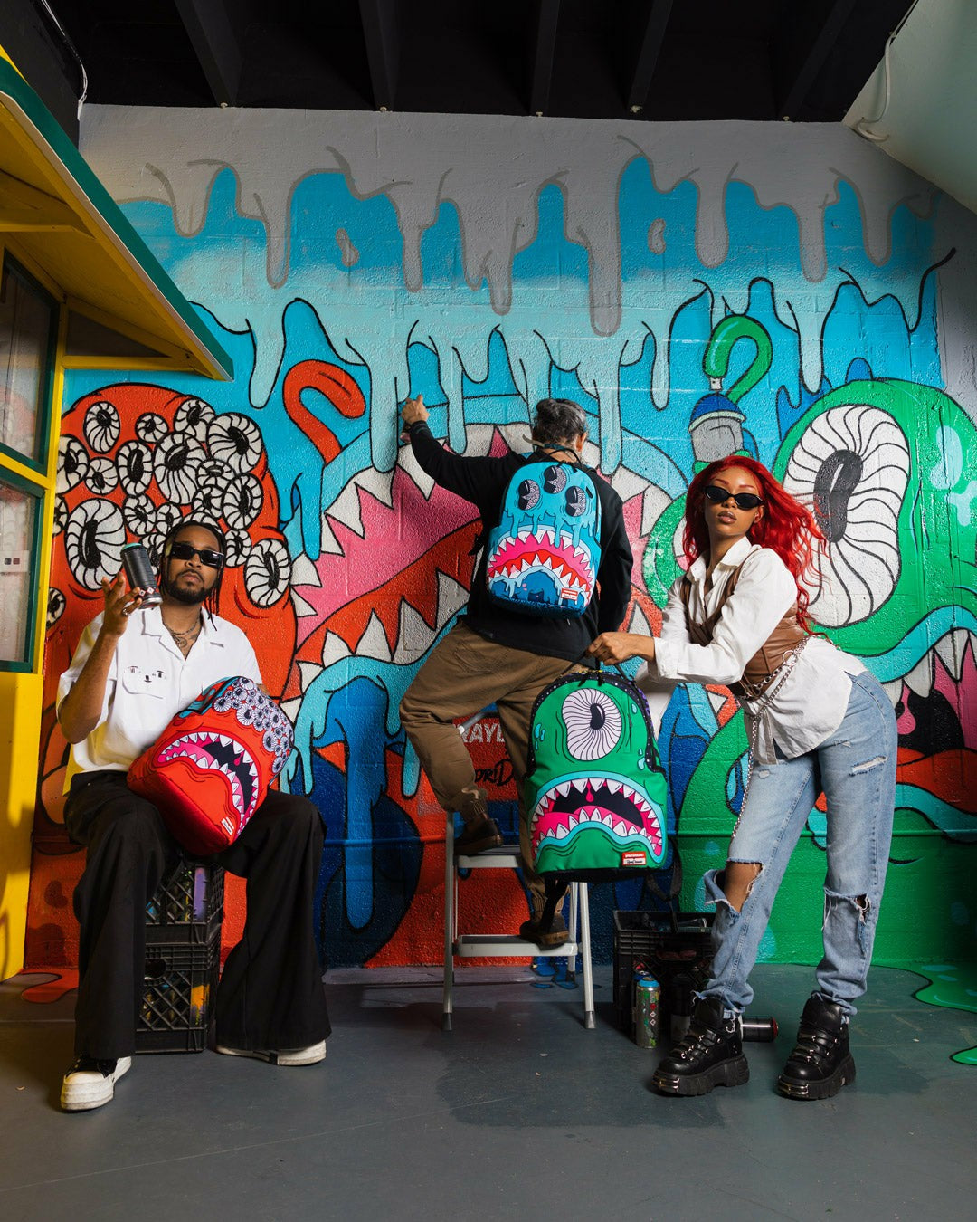 JORGE RODRIGUEZ THE ARTIST COLLAB DRIPS SHARKS BACKPACK