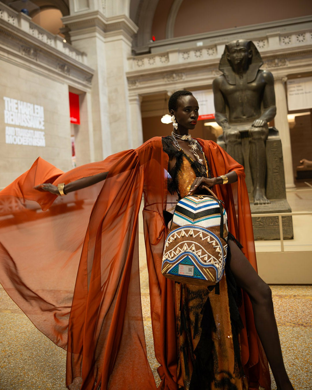 THE MET KUBA KINGDOM HEADDRESS BACKPACK